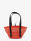 Loewe Paula's Ibiza -Braid Basket Small Small Iraca Palm Leaf Shoulder Bag - Rednatural