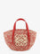 Loewe Paula's Ibiza -Medium Eclipse raffia and leather shoulder bag with 3D Anagram logo - Red