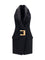 Balmain Grain de poudre belted Dress - Noir/Noir