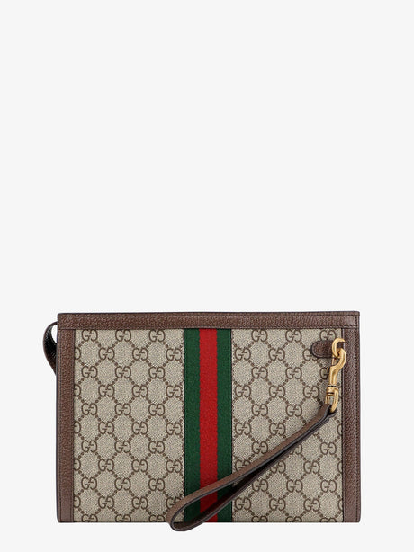 Gucci Ophidia GG fabric clutch - Acero