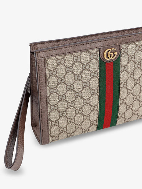 Gucci Ophidia GG fabric clutch - Acero