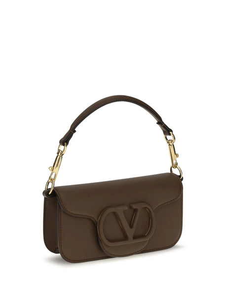 Valentino Garavani Mini Locò Shoulder Bag in calfskin - Wood Brown