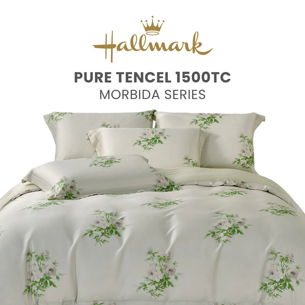 Hallmark Morbida Pure Tencel 1500TC Print Bed Linen - Floral Green