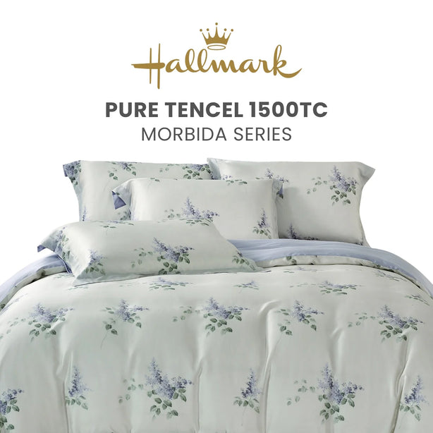 Hallmark Morbida Pure Tencel 1500TC Print Bed Linen - Floral Blue