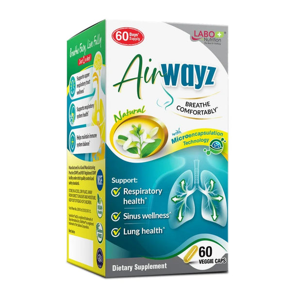 LABO Nutrition AirWayz for Lung Respiratory Sinus Congestion Allergy 60s