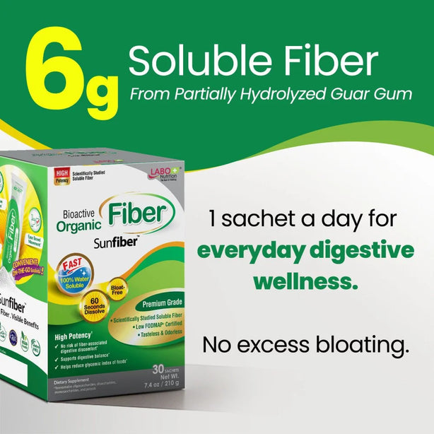 LABO Nutrition Bioactive Organic Fiber Bloat-free Sunfiber - No Bloating or Gas