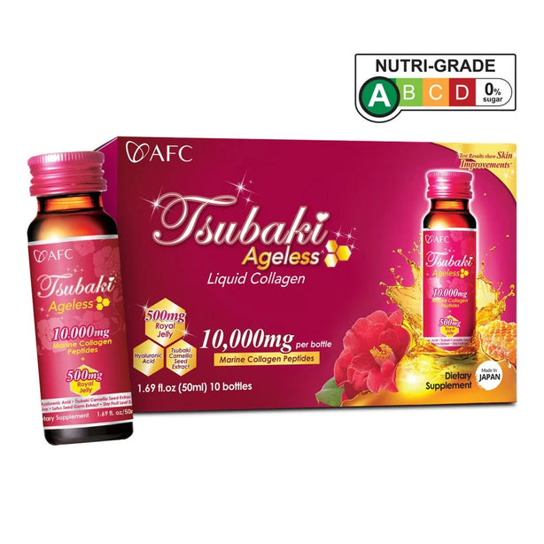 AFC Tsubaki Ageless Collagen Drink Royal Jelly Anti Aging Radiant Hydrated Skin