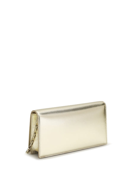 Christian Louboutin Bettina Clutch in laminated leather - Platine/Gold