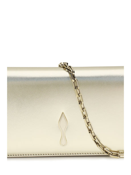 Christian Louboutin Bettina Clutch in laminated leather - Platine/Gold