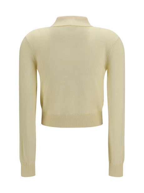 Self-Portrait Floral embroidered knit Cardigan - Yellow