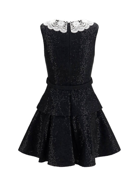 Self-Portrait Sequin bouclé Dress - Black