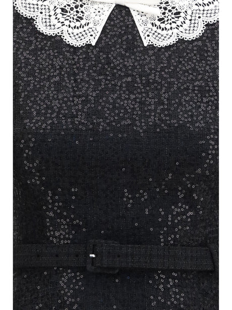 Self-Portrait Sequin bouclé Dress - Black