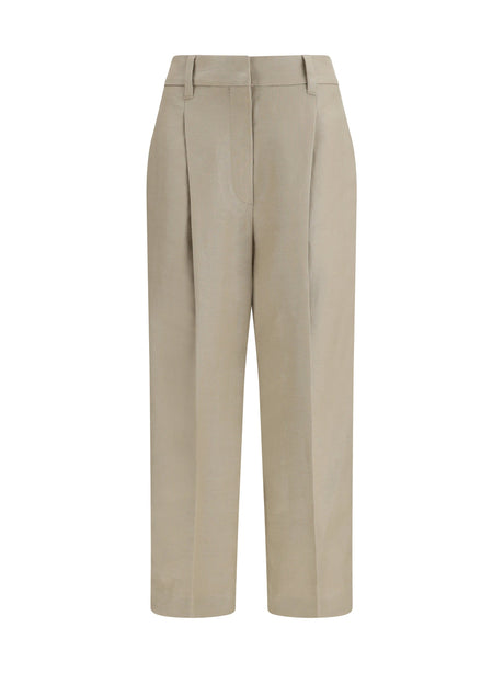 Brunello Cucinelli Linen Pants - Pale Oak