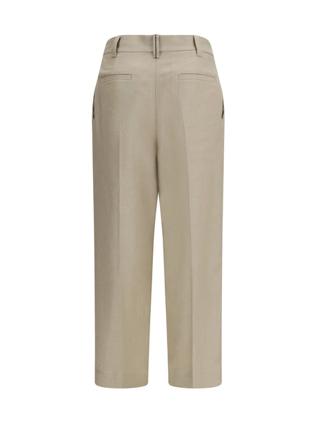 Brunello Cucinelli Linen Pants - Pale Oak