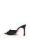 Amina Muaddi Camelia Mule Sandals - Black Satin+White Crystal