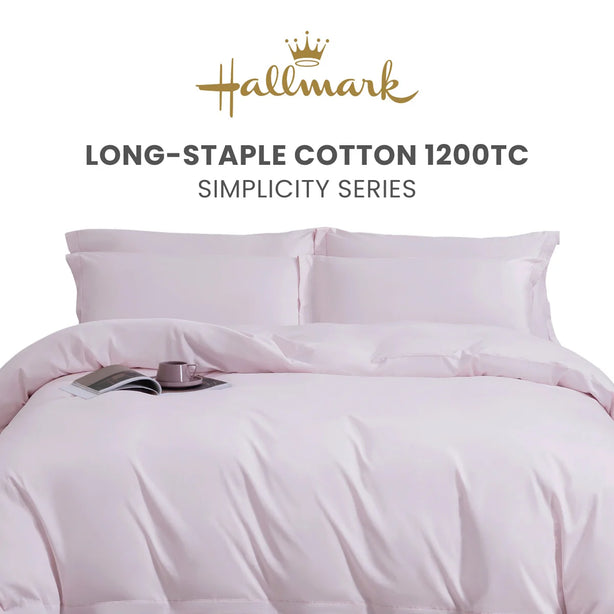 Hallmark Simplicity Premium Cotton 1200TC Plain Bed Linen - Lavender