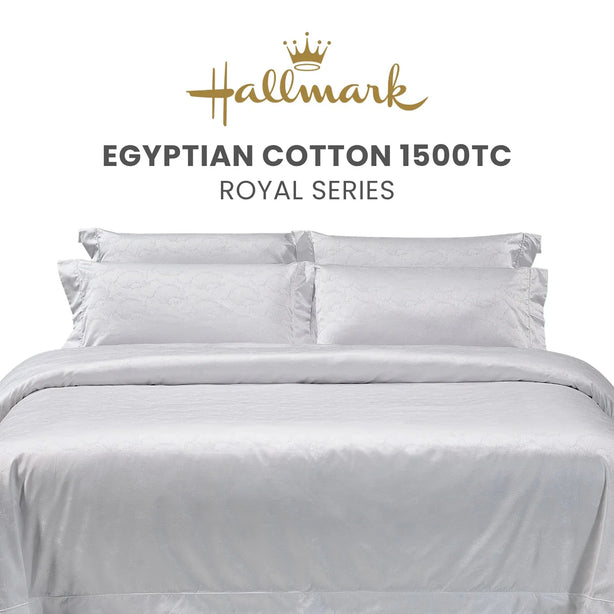 Hallmark Royal Egyptian Cotton 1500TC Laced/Emb - White