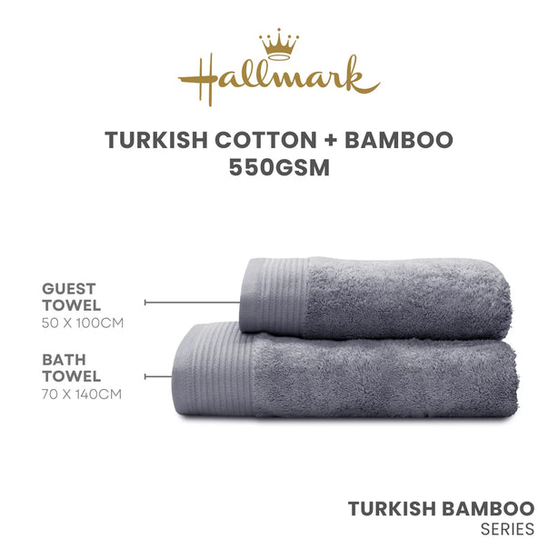 Hallmark Bamboo Cotton Turkish Jacquard Border Towel