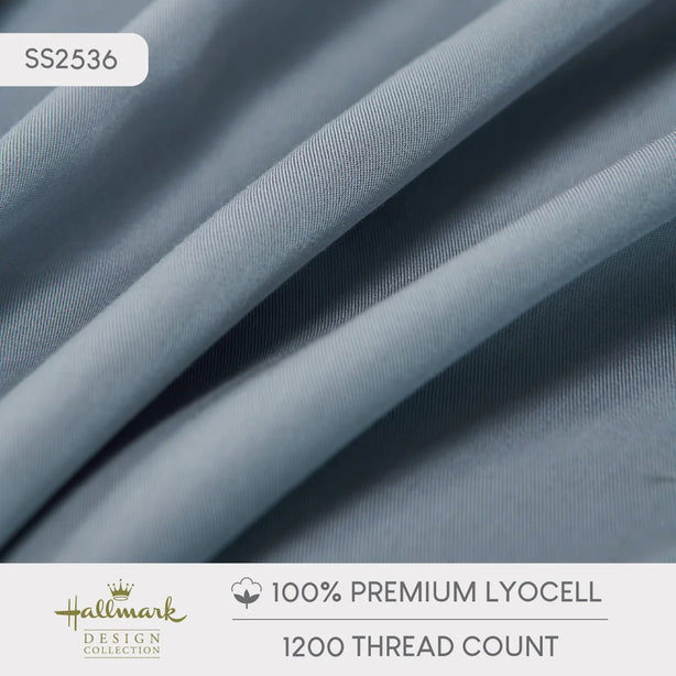 Hallmark Classix Lyocell 1200TC Plain Full Set Bed Linen - Grey
