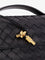 Bottega Veneta Andiamo Leather Clutch with Intrecciato Pattern - Black-M Brass