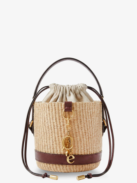Chloe' Chloé Charms natural fibers bucket bag - Craftybrown