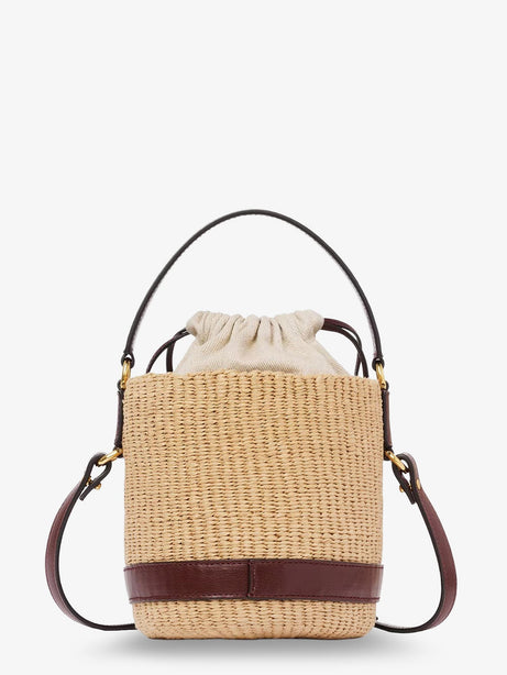 Chloe' Chloé Charms natural fibers bucket bag - Craftybrown