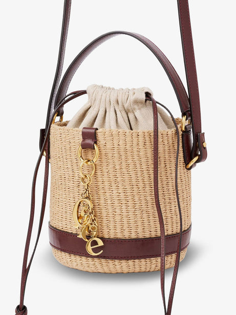Chloe' Chloé Charms natural fibers bucket bag - Craftybrown
