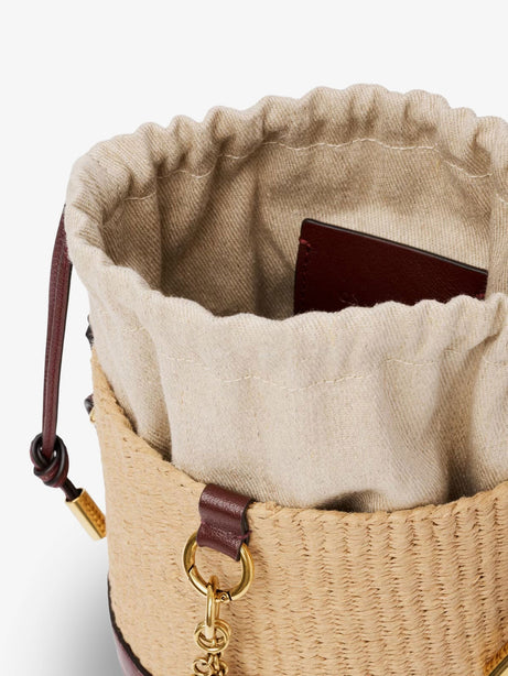 Chloe' Chloé Charms natural fibers bucket bag - Craftybrown