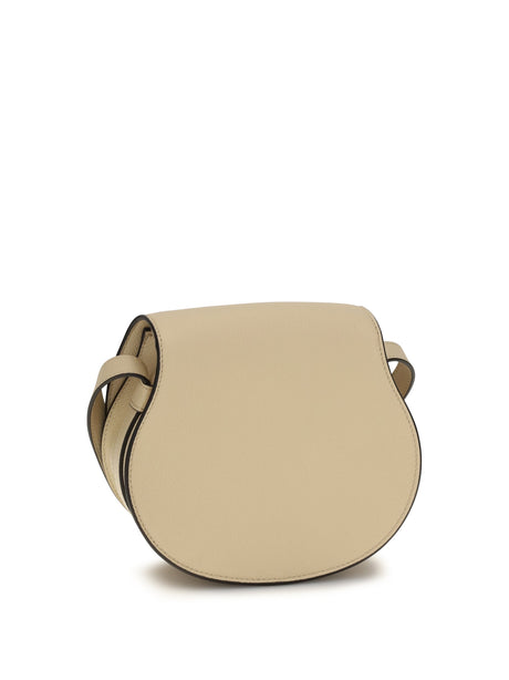 Chloé Small Marcie leather Shoulder Bag - Petal Beige