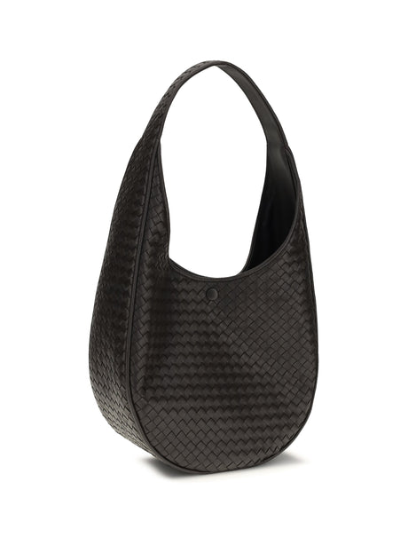 Bottega Veneta Small Ovetto Shoulder - Espresso-Brass V
