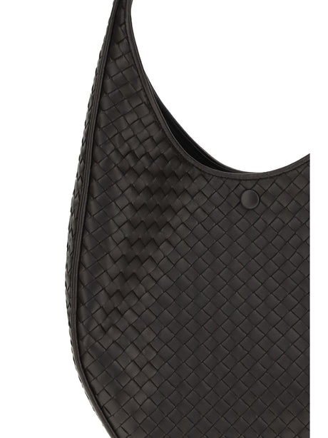 Bottega Veneta Small Ovetto Shoulder - Espresso-Brass V