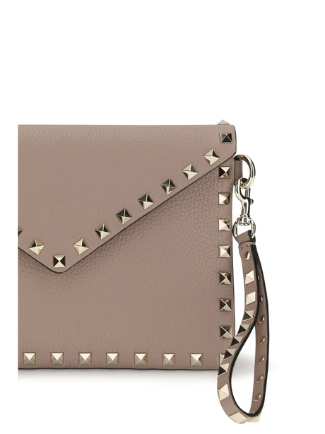 Valentino Garavani Rockstud Pouch in leather - Poudre