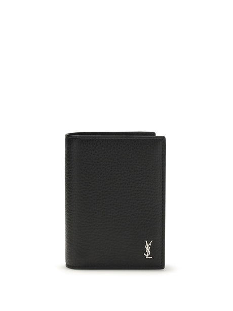 Saint Laurent Tiny Cassandre Card Holder - Black