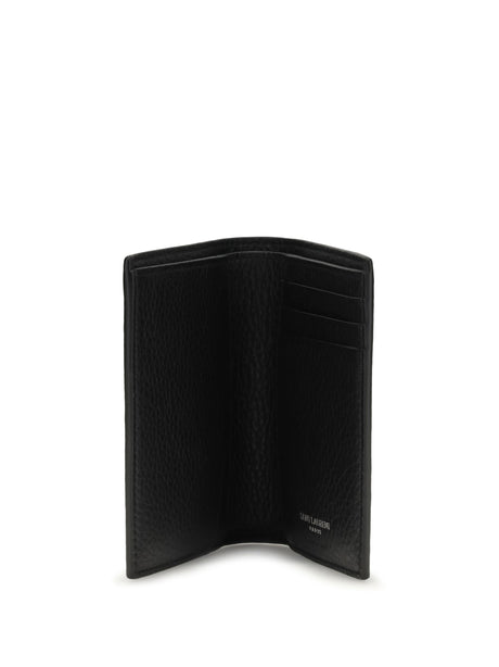 Saint Laurent Tiny Cassandre Card Holder - Black