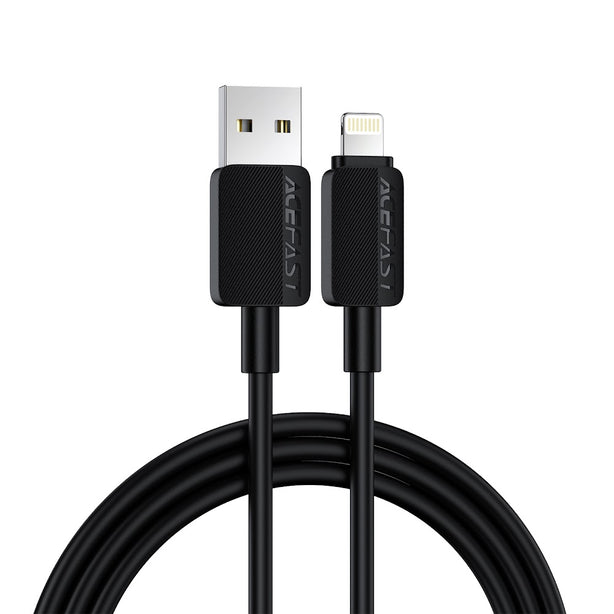 Acefast C26-02 USB-A to Lightning PVC Charging Data Cable (1.2m) - Black