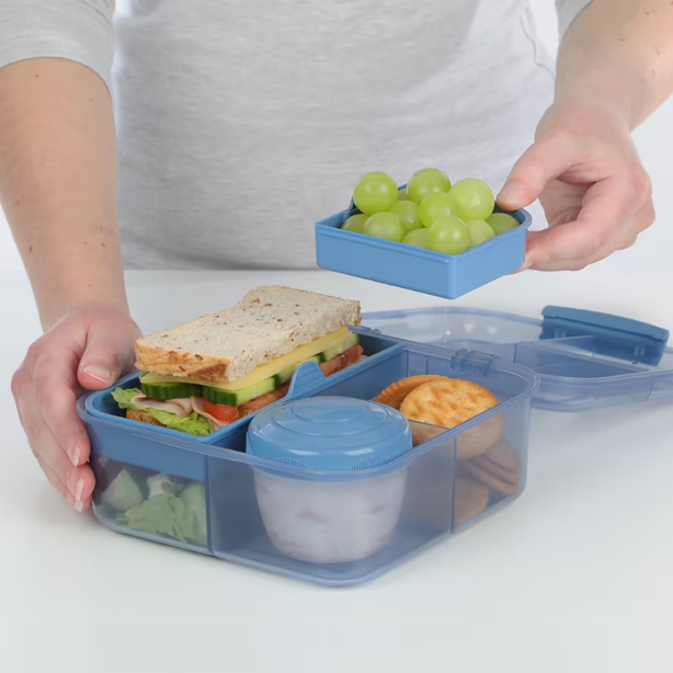 SISTEMA® 1.25L Bento Cube with Yogurt Pot - Mountain Blue