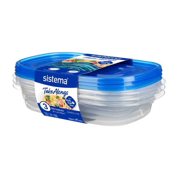 SISTEMA® TakeAlongs® 950ml Rectangle 3 Pack