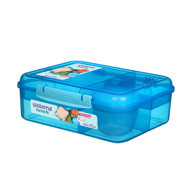 SISTEMA® 1.65L Bento Lunch with Yogurt Pot - Blue