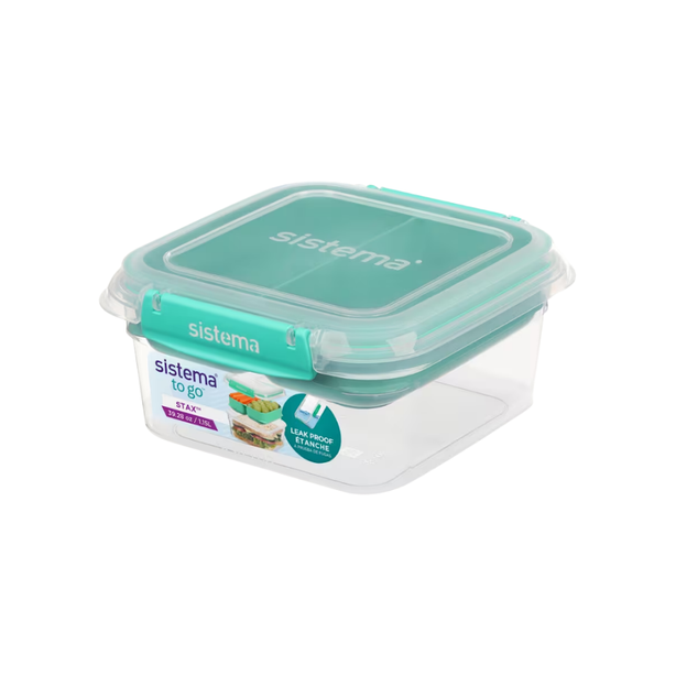 SISTEMA® 1.15L Square Stax™ TO GO™ - Minty Teal