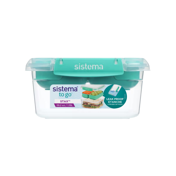 SISTEMA® 1.15L Square Stax™ TO GO™ - Minty Teal