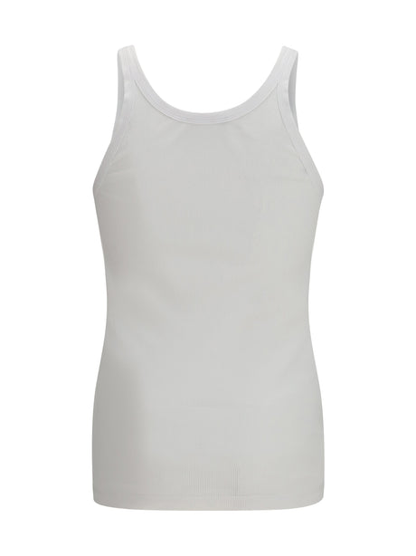 Dolce & Gabbana Cotton printed tank Top - White Ottico