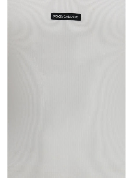 Dolce & Gabbana Cotton printed tank Top - White Ottico