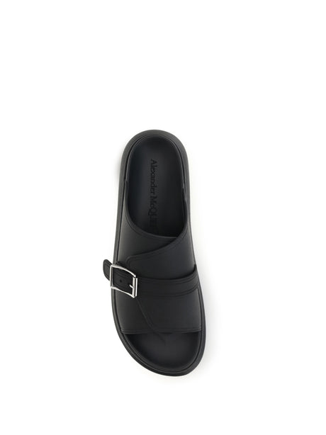 Alexander Mcqueen Buckle slide Sandals - Black