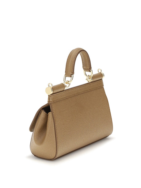 Dolce & Gabbana Sicily small leather Handbag - Caramello