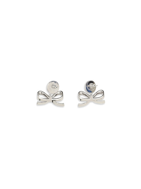 Self-Portrait Pearl bow drop Earrings - Silver