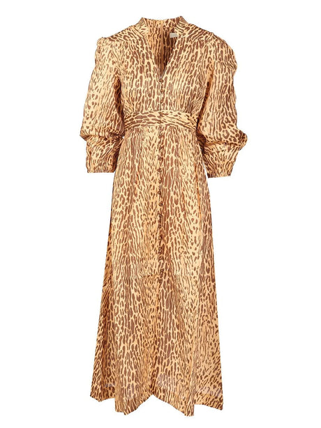 Zimmermann Leopard Print Midi Dress - Animal Print