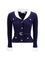 Self-Portrait Ribbed Cardigan - Navy