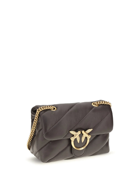 Pinko Love Mini Puff Shoulder Bag - Brown Marasca-Antique Gold