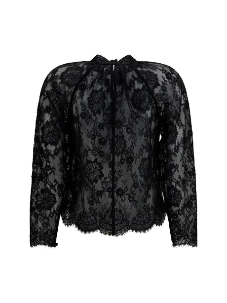 Self-Portrait Lace Blouse - Black