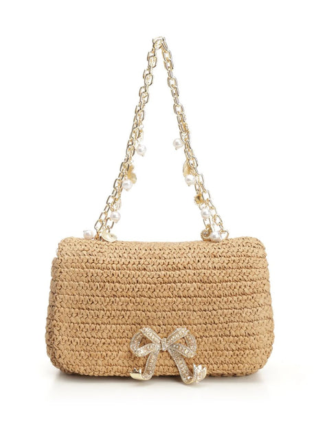 Self-Portrait Bow Pendant Shoulder Bag - Brown